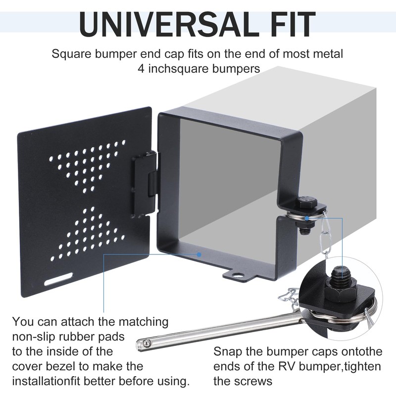 RV Bumper Cap Cover,RV Bumper Plug End Cap,Square Bumper Caps