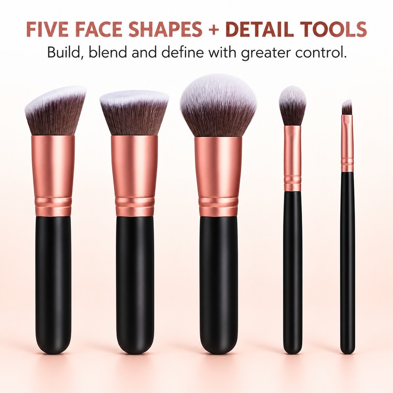 Professional Makeup Brush Set with Soft Fluffy Bristles for Foundation,