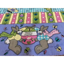 THE WHOLE COUNTRY CABOODLE EASTER BUNNY AND BUTTERFLIES COTTON STRIPE BY JELLY BEAN PARADE - BY THE YARD