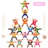 moopok Wooden Stacking Toys,16Pcs Circus Hercules Acrobatic Troupe Interlock Toy,Balancing