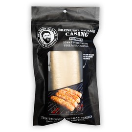 Bearded Butchers Edible 32mm DIY Collagen Sausage Casings, 2-Pack – Make Your Own Italian Sausage, Bratwurst, Chorizo & More at Home, Vacuum Sealed, Holds Up to 25 lbs of Meat