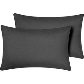 Hriksh Travel Pillow Case 12x18 Size Pack of 2 Pieces 100% Egyptian Cotton Zipper Closure 500 Thread Count Toddler Pillowcase Fits Up to 12x18, 12x16 or 11x15 Dark Grey
