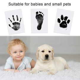 4 pcs Baby Imprint Set Nabance Baby Handprint and Footprint Clean Touch Ink Pad Baby Handprint Baby Skin Does Not Come into Contact with Colour for Baby Shower Family Gift
