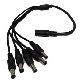 Radox Cable De Alimentación De Jack Invertido De 2.1 Mm A 5 Plugs