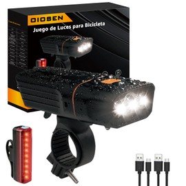 Luces para Bicicleta 1000 LM con Luz Trasera Recargable, Linterna de Seguridad a Prueba de Agua para Ciclismo y Camping Senderismo etc