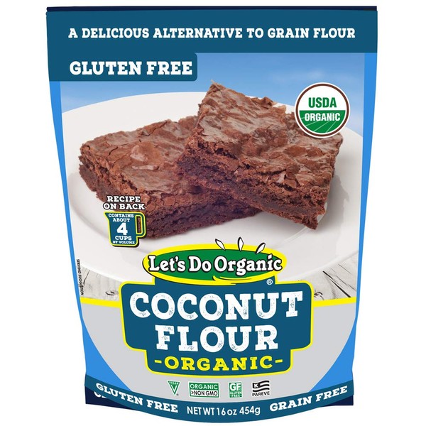 Let's Do Organic Flour, Coconut, 16 Pouches (Pack of 6)