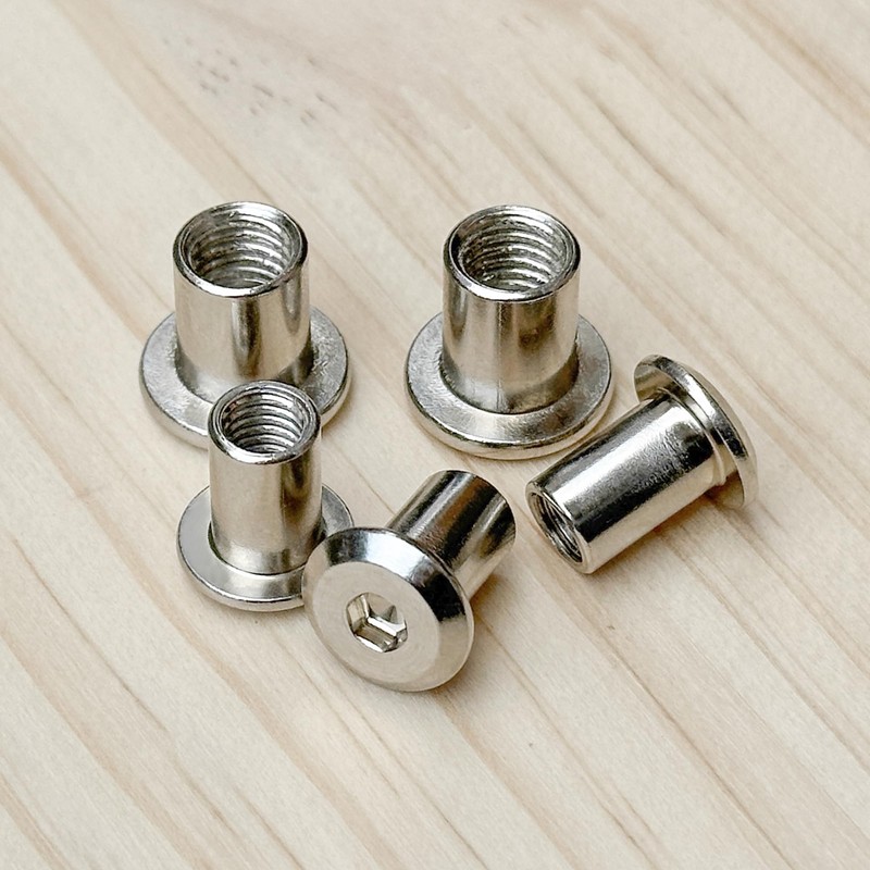 60 PCS Hex Socket Insert Nuts,Bolt Sleeve Nuts,Barrel Nuts for