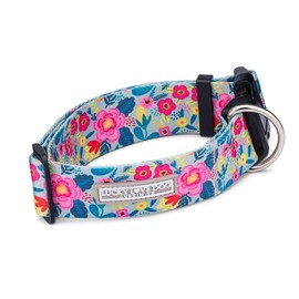 Lucky Love Dog Wide Dog Collar - Adjustable, Durable, Soft Webbing, & Comfortable 1.5 inch Wide Collar for Dogs Male and Female with Strong Buckle - Valentina, X-Large