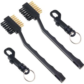 2PCS Golf Club Brushes Golf Double Sided Cleaning Brush Set Length 7 inches Copper Wire Brushes for Clubs Shoes Other Equipment to Remove Dirt from Grooves (Black)