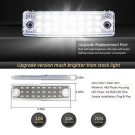 D-Lumina LED License Plate Light Tag Lamp Assembly Compatible with Toyo-ta 4Runner 1996-2023 ＆ Sequoia 2008-2022, Powered by 24-SMD 6000K White License Plate Lamp, Pack of 2