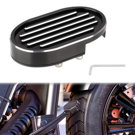 Aferrizu CNC Billet Aluminum Brake Pedal Pad Cover Compatible with Indian 2025 Scout Bobber Classic Limited Super Scout Brake Accessories Motorcycle Brake Pads Cover Replacement, Black