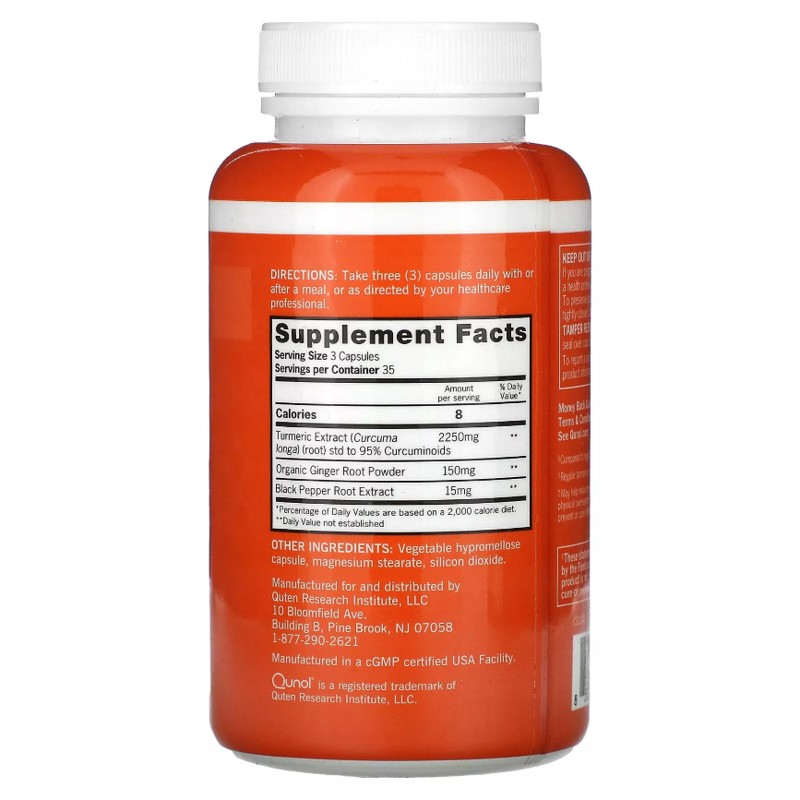 Turmeric + Ginger, 2,400 mg, 105 Capsules (800 mg per