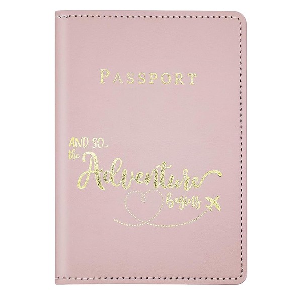 Passport Holder Travel Wallet, Print Pink Passport Cover,Premium PU Leather Passport Case,Travel Essentials, for Credit Card, Money, Business Cards, Passport, Boarding Passes