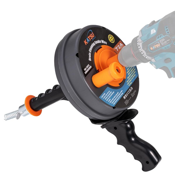 KATSU Tools Drum Auger Plumbing Snake Wire 6.35mm x 7.5m,