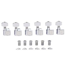 KAISH 21:1 Dual Pin (No Screws) Tuners 2 Pin Tuning Keys Pegs Tuning Machine Heads fits for American Series Strat/Tele Guitars Contemporary Button Chrome