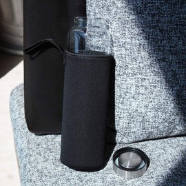 sunkey sunkey Glass Water Bottle 32 oz High Borosilicate with Neoprene Sleeve Leak Proof Lid Reusable Eco Friendly Bpa Free