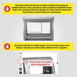 Scosche TA2053B Double DIN Radio Install Dash Kit Compatible with Select 2005-2008 Toyota Tacoma - Aftermarket Car Stereo Installation Kit - See Fit Guide in Images to Verify Vehicle Compatibility