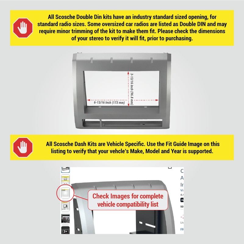 Scosche TA2053B Double DIN Radio Install Dash Kit Compatible with