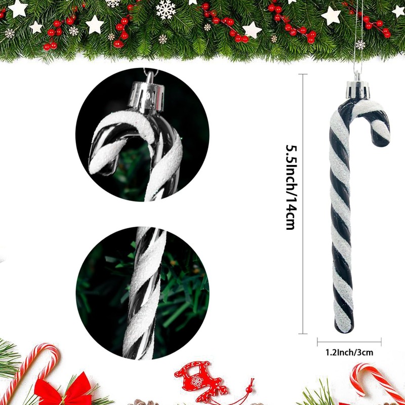 Pack of 12 Christmas Candy Cane Ornaments Christmas Tree Hanging