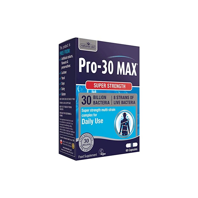 Natures Aid | Pro-30 Max 30 Billion Daily Probiotic Capsules