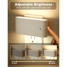 JandCase LED Night Lights Plug into Wall, Night Light with Dusk to Dawn Light Sensor, Dimmable Night Light Plug in [2 Pack], 3000K Soft White Nightlight for Bedroom Hallway Kids Room Kitchen