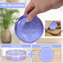 Denture Case, Leak Proof Denture Bath Case Cup Kit for Travel Cleaning, Denture Holder Box Bath Soaking Container for Women & Men with Mirror, Strainer, Removal Tool and Denture Brush(Blue)