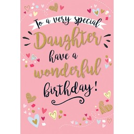 Piccadilly Greetings Modern Birthday Card Daughter - 9 x 6 inches