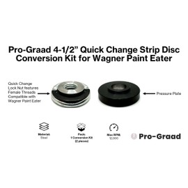 Pro-Graad Universal Strip Disc Conversion Kit for Wagner PaintEater - Pro-Graad Adapter with Quick Change Locking Nut - Upgrade for 4.5” x 7/8” Stripping Wheel Compatibility