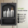 Uni-Green Recessed Shower Niche 17X25 Arch Double Shelf-Shower Cube for