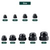 3/8-16 Black Acorn Hex Cap Nuts (20 pcs), 304 Stainless