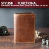 BULL GUARD RFID Genuine Leather Trifold Wallets for Men ID