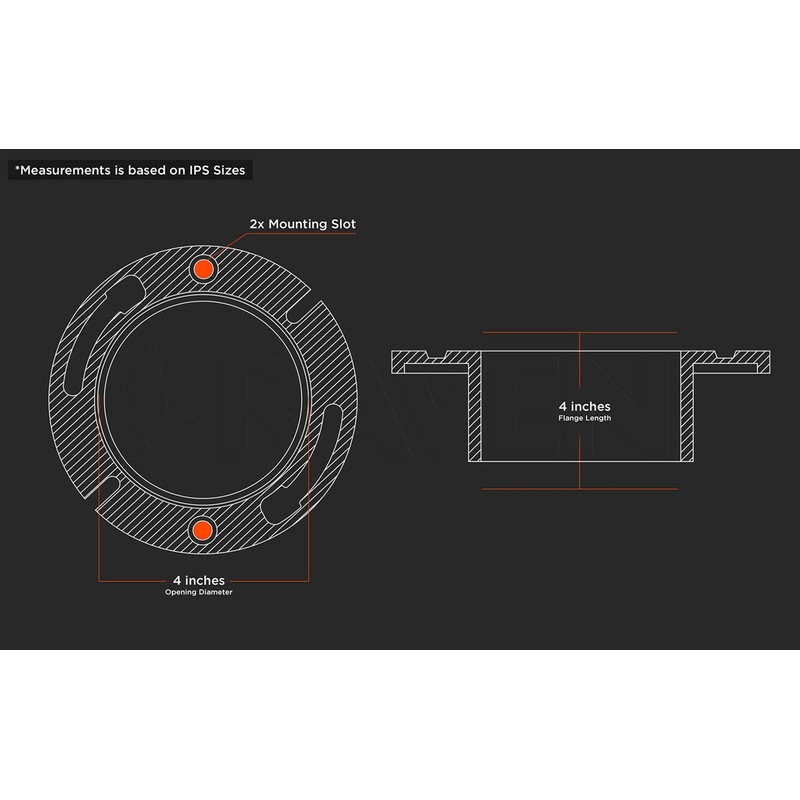 Raven DJ63-662 Cast Iron Closet Flange, Inside Caulk, 4" x