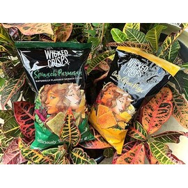 Wicked Crisps, Cheesy Lovers' Duo Variety Pack, 2 Bags Each of Cheesy Cheese Pizza Naturally Flavored Tomato Crisps and Spinach Parmesan Naturally Flavored Spinach Crisps, Baked Veggie Chips, Deliciously Deceptive Nutrition, Certified Gluten-free, Low-fa