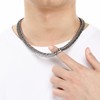 Azubpi Men's Stainless Steel Cuban Link Chain Necklace, Retro Punk