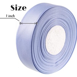 Cinta de grogrén azul claro sólido de 1 pulgada, 25 yardas, perfecta para manualidades, decoración de boda, accesorios para el cabello de bricolaje, lazos para baby shower, costura, paquete de regalo,
