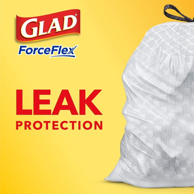Glad Trash Bags, Tall Kitchen Drawstring Garbage Bags, 13 Gallon