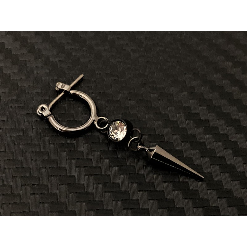 Akusetia Titanium Ring Earrings, Hoop Earrings, Metal Black, Black, Simple,