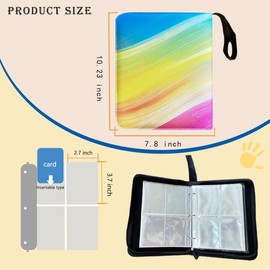 Trading Card Binder 4 Pocket, TCG Binder is Waterproof and with Zipper, Side Loading Card Collector Binder 400 Cards 50 Removable Sleeves,Yugioh, Mtg, Baseball, Game Card Album