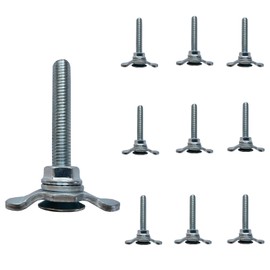 L Track Threaded Stud Fittings L-Track Threaded Double Stud Lug Fitting Tie Down, Used with L Track Rails for Truck Bed or Trailer Cargo Control, Pack of 10 (S-M8-60mm)