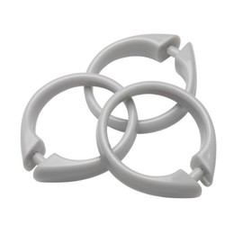Carnation Home Fashions Snap Plastic Shower Curtain Hooks, Gray