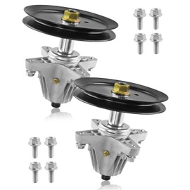 2Pcs 46" Deck Spindle Fit for MTD 618-09395 618P09395 Cub Cadet ZT1 ZTS1 46 Craftsman Z5400 Z5450 Troy Bilt Mustang Z46 Lawn Mower, Spindle with Pulley Assembly