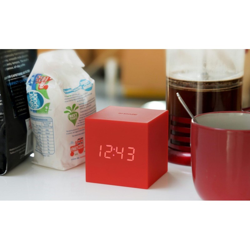 Gingko GK18RD Gravity Cube Click Clock, Red