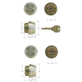 MIWA MCY-434 U9 Cylinder LSP Type TE22 Key Replacement Set of 2 Identical LSP/SWLSP Stainless Steel Header Line Color (ST) 1.3 - 1.7 inches (33 - 42 mm)