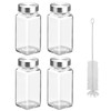 eispap 4Pcs 4oz Glass Spice Jars with Shaker Lids, Spice