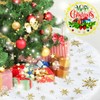 120 cm Christmas Tree Skirt, Christmas Tree Blanket White Gold