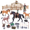 kukifun Horse Stable Playset 40PCS, Farm Barn Toy with Rider
