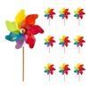 IilLittle 10 Pack Rainbow Pinwheels, Pinwheels for Yard and Garden,