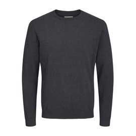 JACK & JONES Male Plus Size Pullover Basic, Dark grey blend