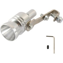 Turbo Sound Whistle Exhaust Muffler,XL Size Aluminum Alloy Universal Turbo Sound Exhaust Muffler Pipe Whistle Car Roar Maker (Silver)