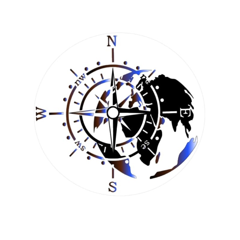 Compass Sticker Decal (RPMt7/4) (9 x 9 cm)